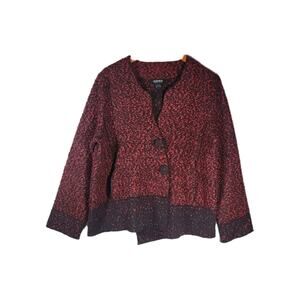 Nomadic Traders Button Cardigan/Shrug Oversized Sweater XL Womens Red Black